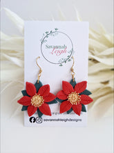 Load image into Gallery viewer, Poinsettia Earrings
