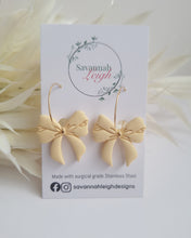 Load image into Gallery viewer, Renee Bow Hoops- Butter Yellow
