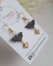Load image into Gallery viewer, Bat Earrings- Black &amp; Gold
