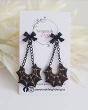 Load image into Gallery viewer, Web Earrings - Black/Gold
