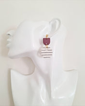 Load image into Gallery viewer, Georgia Earrings- Burgundy/Black/White
