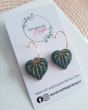 Load image into Gallery viewer, Kawakawa Hoops- Dark Green

