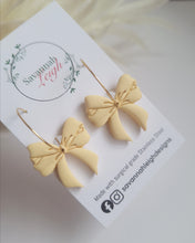 Load image into Gallery viewer, Renee Bow Hoops- Butter Yellow
