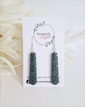 Load image into Gallery viewer, Maia Earrings- Shimmery Green &amp; Black
