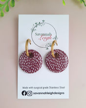 Load image into Gallery viewer, Luna Hoops- Burgundy Spots
