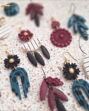 Load image into Gallery viewer, Eleanor Earrings- Black/White/Burgundy

