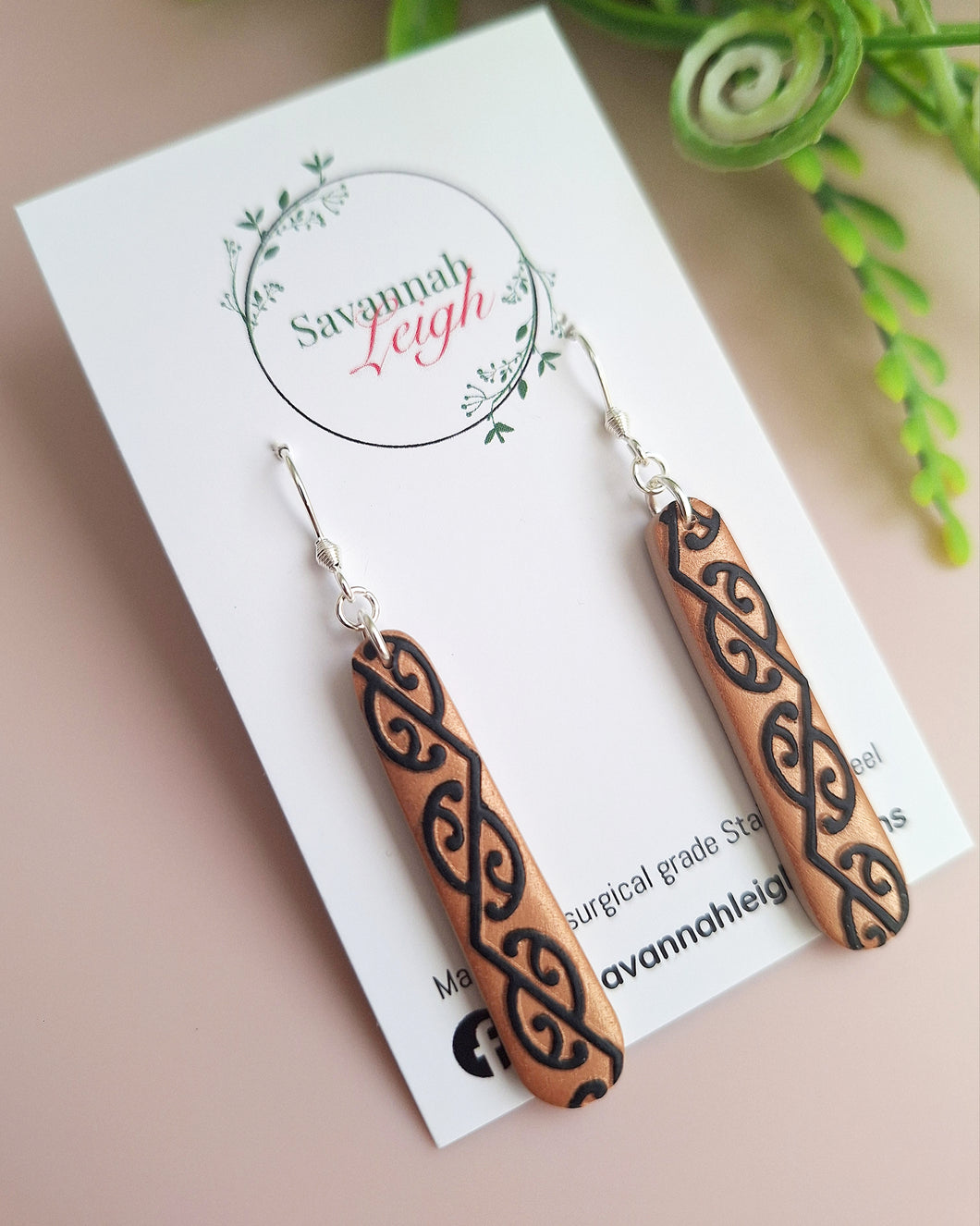 Maia Earrings- Shimmery Copper & Black