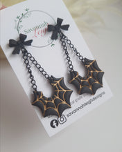 Load image into Gallery viewer, Web Earrings - Black/Gold
