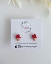 Load image into Gallery viewer, Red Mushroom studs
