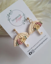 Load image into Gallery viewer, Umbrella Earrings- Ivory &amp; Floral
