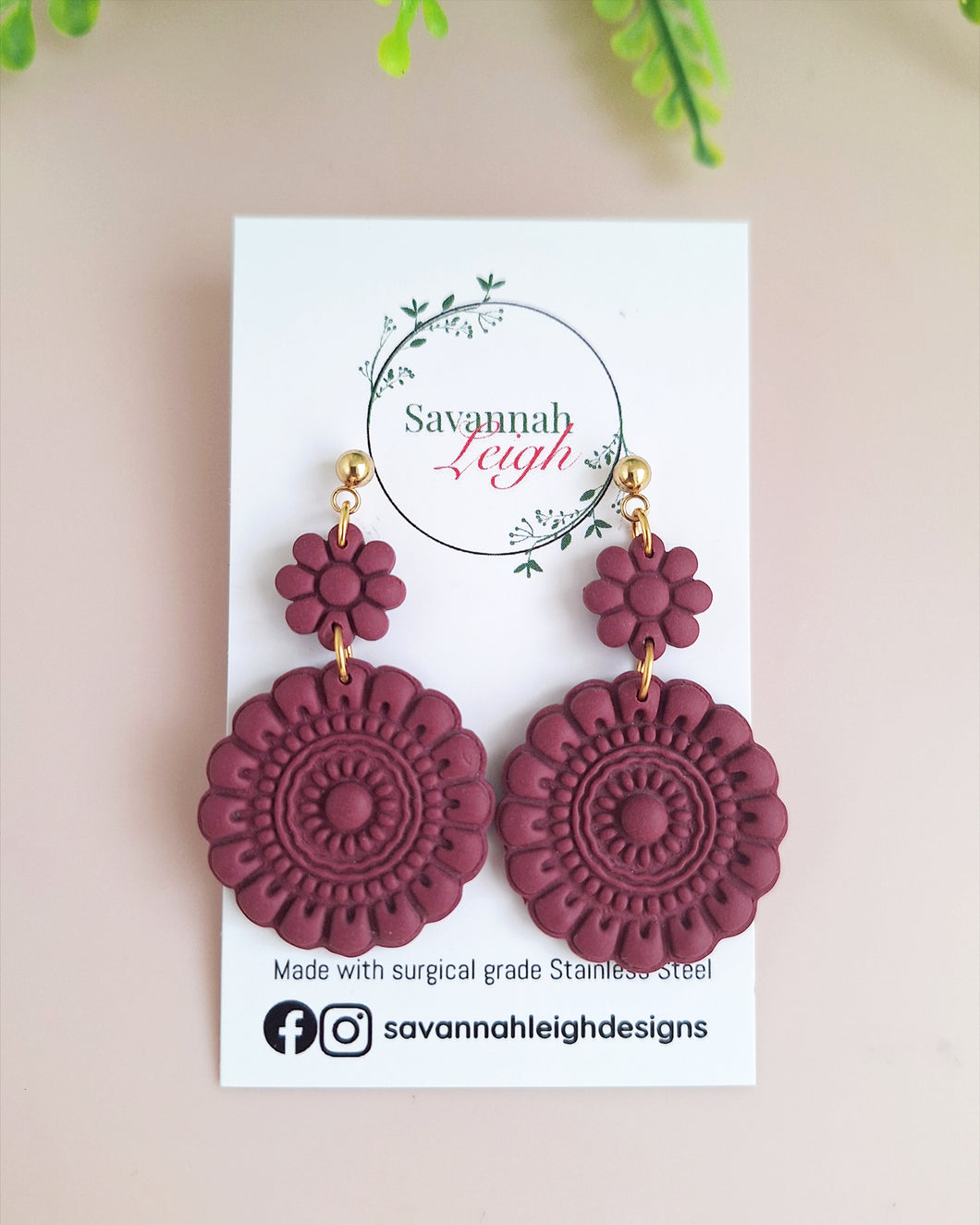 Soraya Earrings- Burgundy