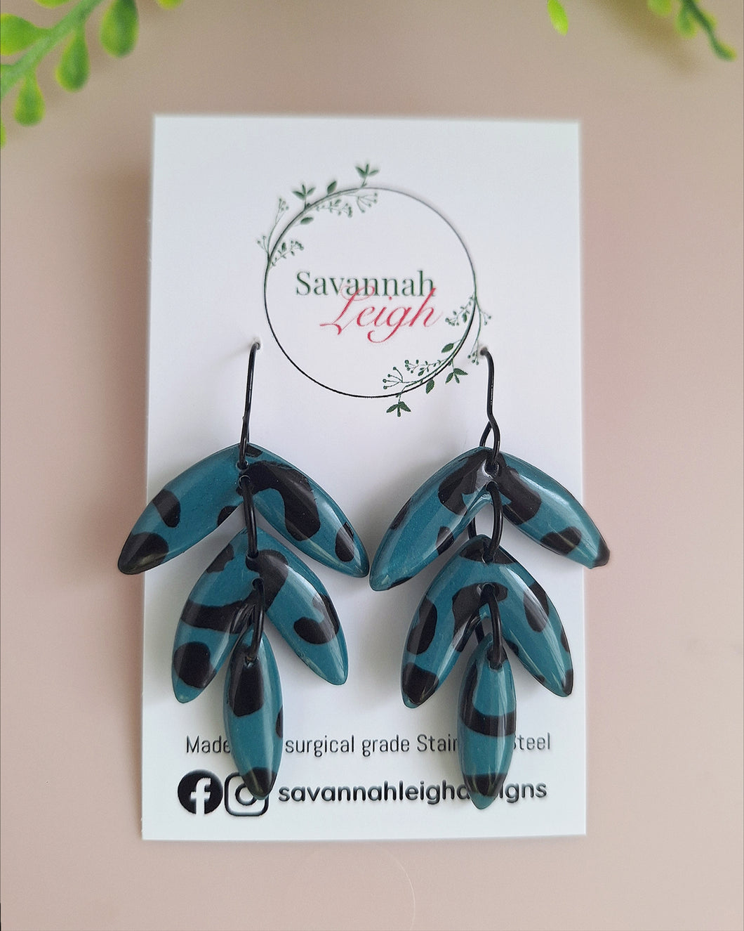 Ariel- Teal/Black Leopard