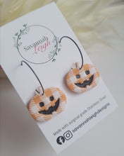 Load image into Gallery viewer, Pumpkin Hoops- Orange Gingham
