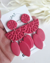 Load image into Gallery viewer, Abigail Earrings- Raspberry
