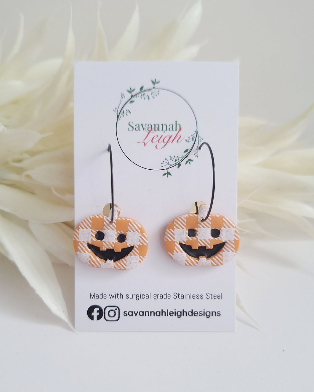 Pumpkin Hoops- Orange Gingham